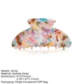 Pince à cheveux élégante en acétate avec motif marbré coloré pour femmes, 9,5 cm - 9.5cm / 11# Colorful Patchwork (9.5cm)
