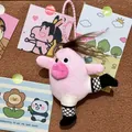 Funny pink plush doll keychain with wild hair and fishnet stockings for bag charm - 15CM / Pink Madman with Strap