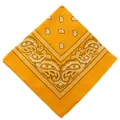Yellow paisley pattern bandana square scarf for outdoor sports and cycling fashion - 54x54cm / Orange Yellow (658725)