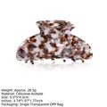 Pince à cheveux élégante en acétate motif marbré finition écaille pour femmes - 9.5cm / 8# Dark Brown White Floral (9.5cm)