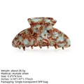 Pince à cheveux en acétate à motif marbré dans des tons marron et crème élégants - 9.5cm / 2# Turquoise Green Marble (9.5cm)