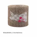 Easter wired edge burlap ribbon with rabbit pattern, 2.5 inch wide for gift wrapping - Burlap Plaid Rabbit (No. 9)