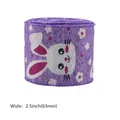 Easter bunny print purple wired edge ribbon 2.5 inch wide for spring gift wrapping decoration - Purple Rabbit (No. 10)