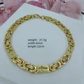 Premium heren ketting van goudkleurig roestvrij staal met unieke kruisvormige schakels - Byzantijnse Kruis Armband / 6mm*22cm / Goud