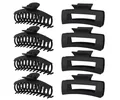 8Pcs matte black hair claw clips set with rectangular and curved shark clips for thick hair - Set 5
