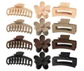 Matte hair claw clips set in neutral colors for thick hair accessories - Assorted Colors Style 14