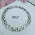 Heavy men's stainless steel Byzantine chain necklace with cross charms, 8mm width - Cross Byzantine Bracelet / 8mm*22cm / Steel