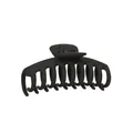 Professional matte black large hair claw clip for thick hair, secure shark clip style - Curved Black - 11cm