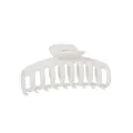 Minimalist large matte white hair claw clip for thick hair styling - Curved White - 11cm