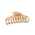 Large matte beige hair claw clip for thick hair styling - Curved Beige - 11cm