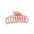 Large matte light pink hair claw clip accessory designed for styling thick hair nicely - Curved Pink - 11cm