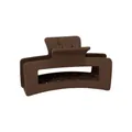 Large matte brown square hair claw clip for thick hair simple back head shark clip accessory - Square Dark Brown - 10.5cm