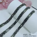 Men's black stainless steel Byzantine chain necklace with cross pattern - Cross Byzantine Necklace / 6mm*60cm / Black