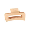 Minimalist matte beige square hair claw clip for thick hair, durable plastic shark clip - Square Beige - 10.5cm