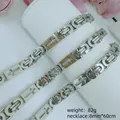 8mm durable stainless steel byzantine chain necklace for men with cross charm pendant - Cross Byzantine Necklace / 8mm*60cm / Steel
