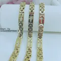 Premium 8mm gold-plated stainless steel men's cross necklace, length 55cm, weight 76g - Cross Byzantine Necklace / 8mm*56cm / Gold