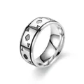 Anillo hip-hop de acero de titanio con diseño grabado de as de picas estilo póker - Talla 5 / As de Picas