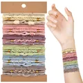 Bohemian high stretch elastic hair ties and bracelets set for women in mixed colors - Mixed Color Series