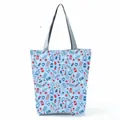 Nurse pattern printed tote bag with light blue background and medical icons - Sky Blue Medical Elements Style (hl1514)