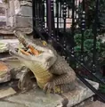 Realistische Krokodil-Skulptur aus Harz für den Garten und die Teichdekoration im Freien. - Krokodilkopf / 20*12*12cm