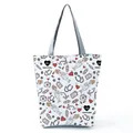 White tote bag with cute cartoon nurse and medical theme prints - White Creative Nurse Cartoon Pattern Style (hl2327)