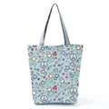 Nurse print tote bag in light blue with cartoon medical icons for women - Light Blue Medical Care Illustration Style (hl2329)