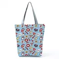Creative nurse themed print shoulder bag for women with blue cartoon medical patterns - Light Blue Medical Theme Cartoon Print Style (hl2332)