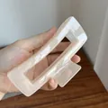 Große 13 cm cremefarbene hohle quadratische Haarklammer für dickes Haar von Frauen - 13cm / Gelee Weiß