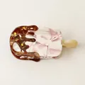 Close-up of popsicle-shaped acetate hair claw clip with tortoiseshell and marble patterns - 11# Chocolate Popsicle