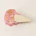 Detailed macro view of the pink marble textured ice cream acetate hair claw clip - 12# Pink Cone