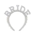 Diadema BRIDE de perlas blancas elegante accesorio de pelo para bodas y fiestas - Sin Velo - Diamante Irisado