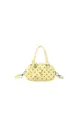 Borsa a mano bowling gialla a pois da donna con ciondolo a stella e tracolla rimovibile - Giallo