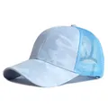 Cappello trucker a rete mimetica azzurra da donna per protezione solare esterna - Adatto per Circonferenza Testa 55-59CM / Mimetico-Blu