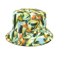 Reversible bucket hat featuring a vibrant multicolor abstract brushstroke art print - M (56-58cm) / Yellow Blue Orange Black Green Stroke Art (8#)