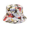 Stylish unisex abstract bubble print bucket hat for outdoor sun protection and streetwear - M (56-58cm) / Multicolor Abstract Bubble Print (21#)