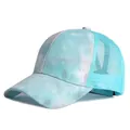 Berretto da baseball in rete sfumata tie-dye da donna con foro per coda di cavallo - Adatto per Circonferenza Testa 55-59CM / Cielo Stellato-Celeste