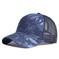 Cappello da baseball a rete tie-dye blu per donna berretto estivo traspirante - Adatto per Circonferenza Testa 55-59CM / Tie-dye-Blu Navy