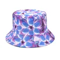 Stylish double-sided floral print bucket hat for outdoor streetwear sun protection - M (56-58cm) / Purple Blue Magenta Kaleidoscope Floral (16#)