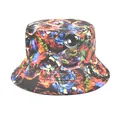 Reversible colorful printed bucket hat with psychedelic bubble pattern for summer - M (56-58cm) / Multicolor Abstract Bubble Floral (9#)