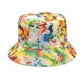 Colorful psychedelic marble print bucket hat for outdoor sun protection and streetwear - M (56-58cm) / Multicolor Fluid Art Marble Print (48#)