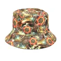 Vibrant unisex psychedelic printed bucket hat with colorful floral and abstract patterns. - M (56-58cm) / Mandala Tribal Totem Psychedelic Print (58#)