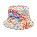 Unisex colorful abstract print bucket hat for outdoor streetwear and sun protection - M (56-58cm) / Multicolor Ink Print (54#)