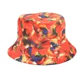 Reversible bucket hat with colorful abstract oil painting print for men and women - M (56-58cm) / Red Orange Blue Green Abstract Oil (49#)