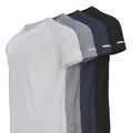 Set aus schnell trocknenden Sport-T-Shirts für Herren in mehreren Farben, EU-Größe - S / Weiß+Grau+Blau+Schwarz