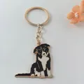 Schattige Border Collie honden sleutelhanger van metaal, leuk cadeau voor hondenliefhebbers - Border Collie Stijl