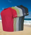 Dettaglio di cinque colori di magliette sportive da uomo ad asciugatura rapida riflettenti - S / Rosso+Verde+Grigio+Blu+Nero