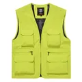 Quick-dry men's outdoor utility vest with multiple pockets for fishing and hiking activities - Fruit Green