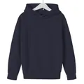 Minimalistischer marineblauer Kinder-Kapuzenpullover mit Rippbündchen für Herbst - 100cm / Marineblau