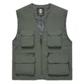 Professional men's multi-pocket quick-dry outdoor fishing vest in olive green with V-neck - S / Army Green