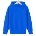 Classic solid royal blue long-sleeve hooded pullover for children, casual style - 100cm / Dark Blue